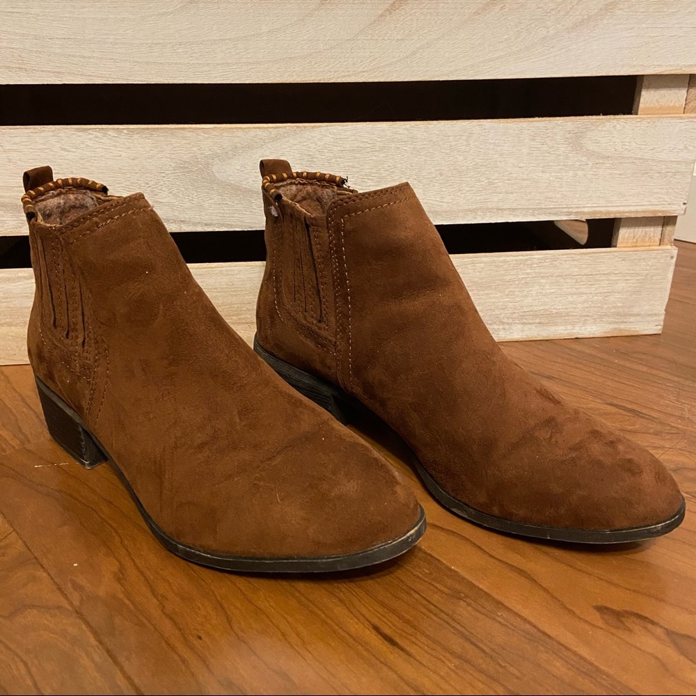 Brown suede madden girl booties